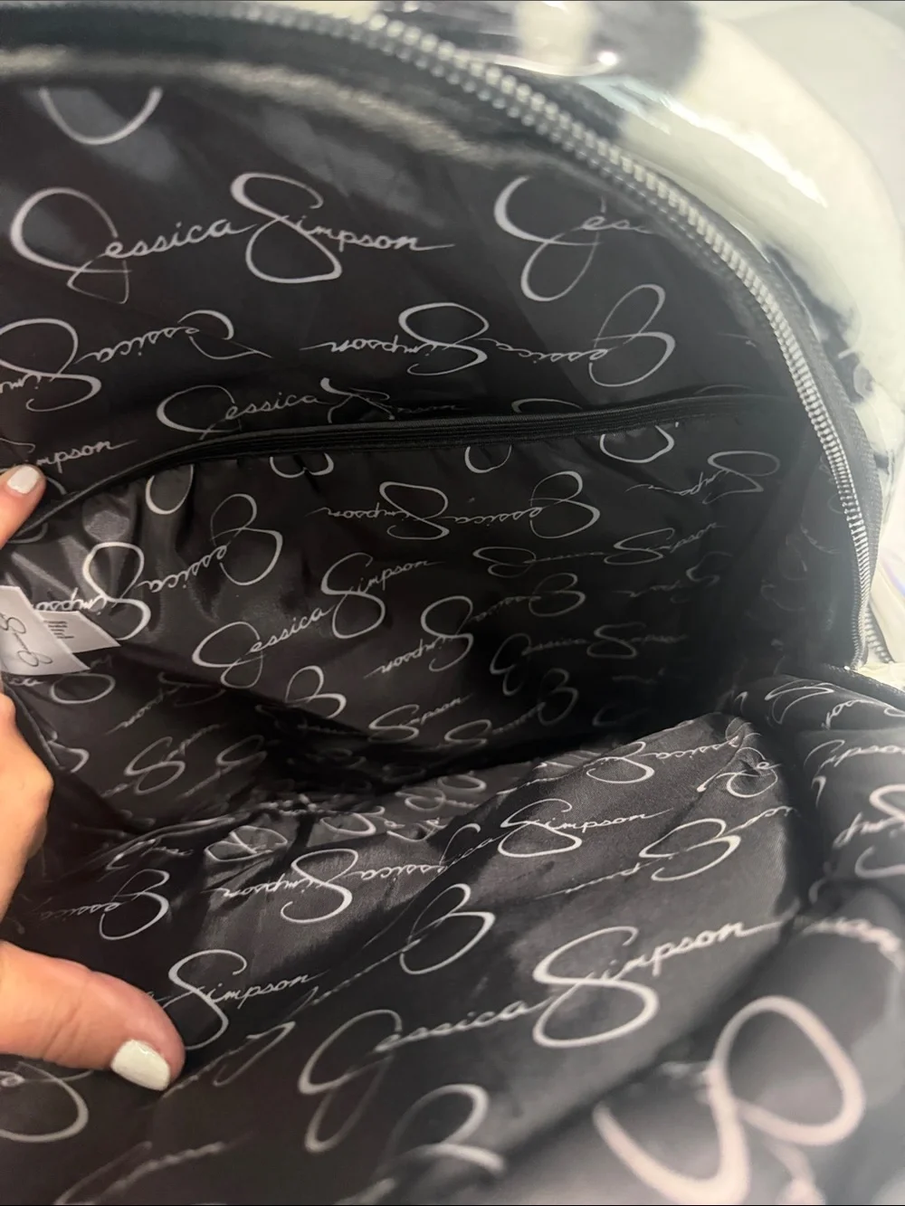 Jessica Simpson Black and White Floral Kids Backpack Set